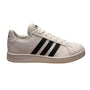 Adidas Kids White Sneakers Black Stripes Classic Grand Court Shoes Size 4.5