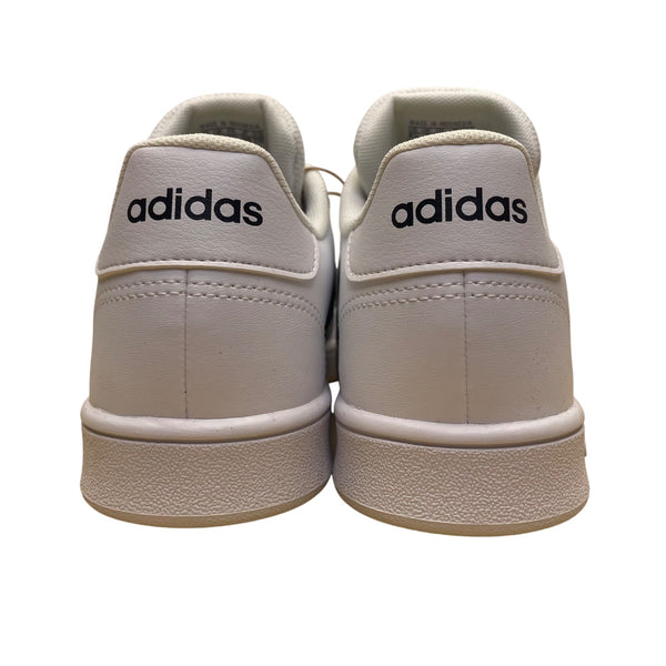 Adidas Kids White Sneakers Black Stripes Classic Grand Court Shoes Size 4.5