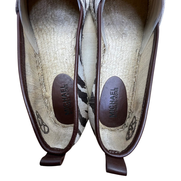 Michael Kors Women’s Tiger  Animal Print Canvas Slip-On Espadrilles Size 10M