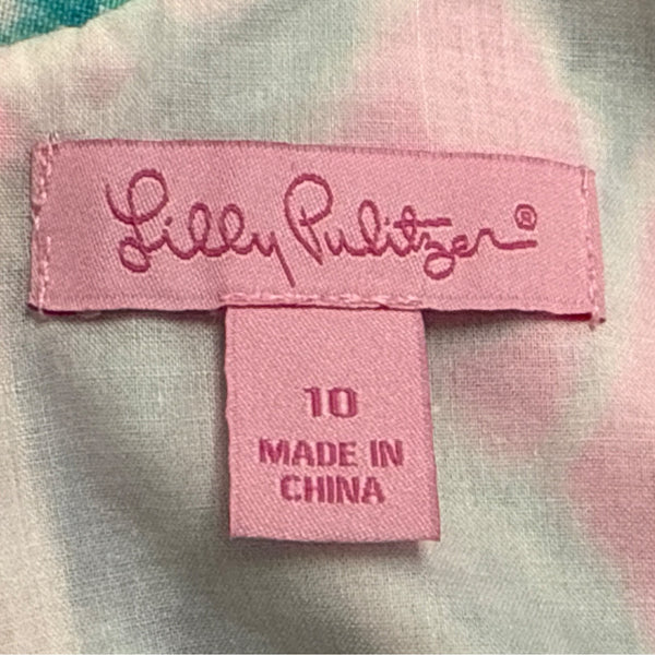 Lilly Pulitzer Womens Pink & Blue Cotton Lobster Print Sheath Dress Size 10