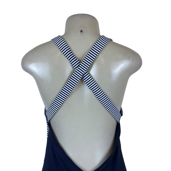 Niptuck Swim Women's Navy & White One-Piece Swimsuit Striped Size 16 - New