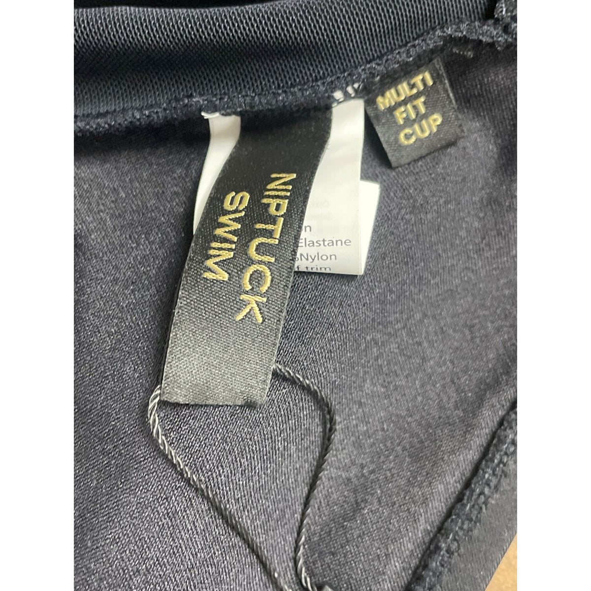 Niptuck Swim Women's Navy & White One-Piece Swimsuit Striped Size 16 - New