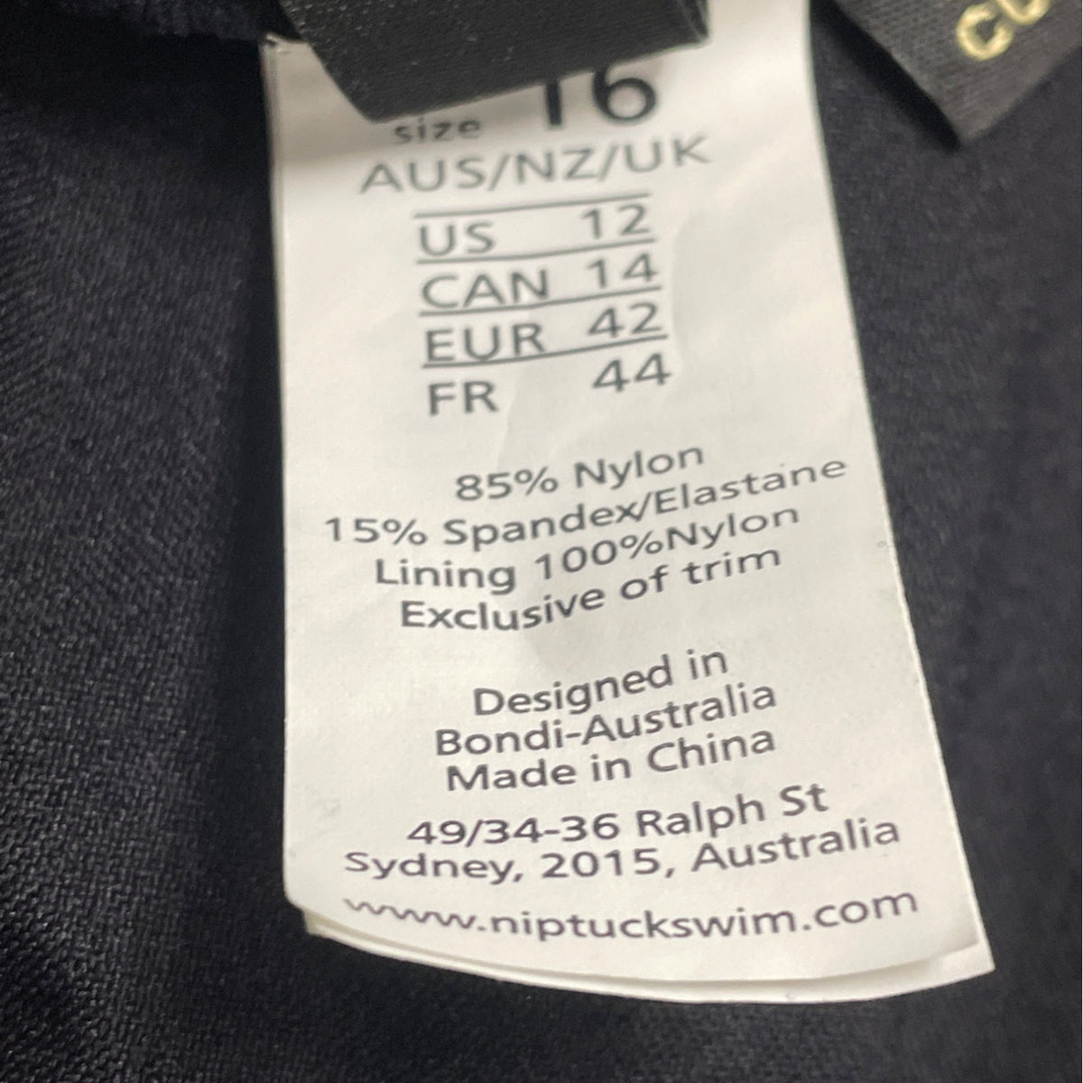 Niptuck Swim Women's Navy & White One-Piece Swimsuit Striped Size 16 - New