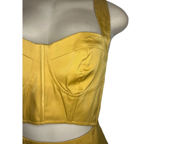 Asos Design Women's Haltered Mini Skirt Yellow Dress Sz 8 - NWT