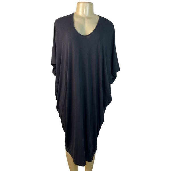 Barefoot Dreams Womens Petite One Size Black Modal Blend Oversized Dress - New
