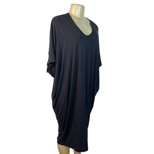 Barefoot Dreams Womens Petite One Size Black Modal Blend Oversized Dress - New