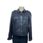 White House Black Market Womens Black Faux Leather Jacket Sz 14