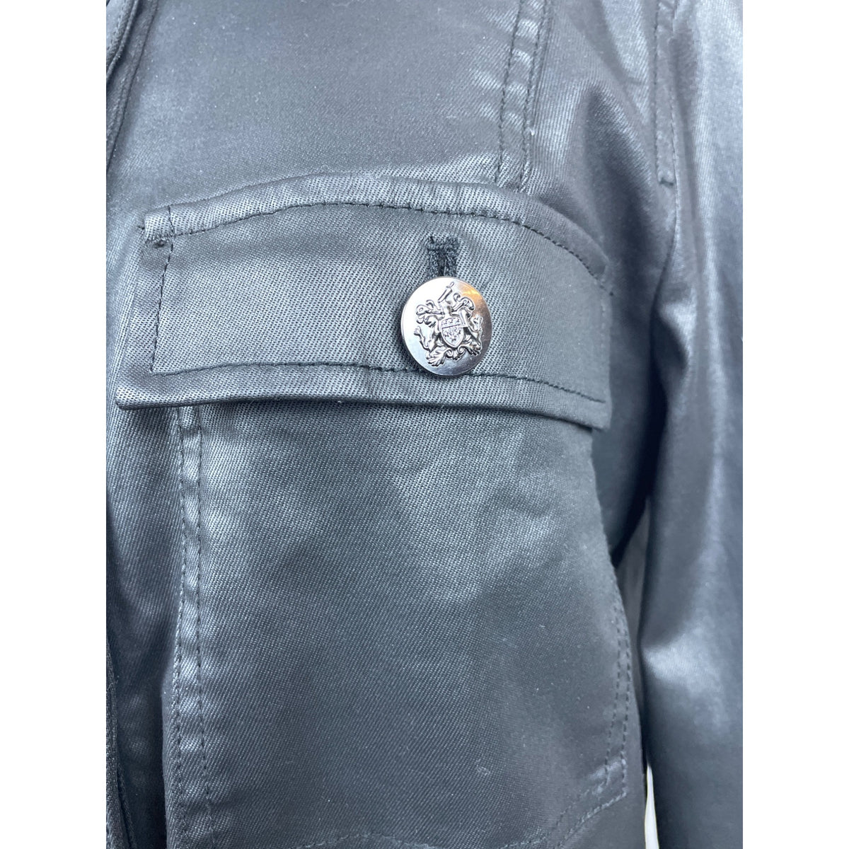 White House Black Market Womens Black Faux Leather Jacket Sz 14