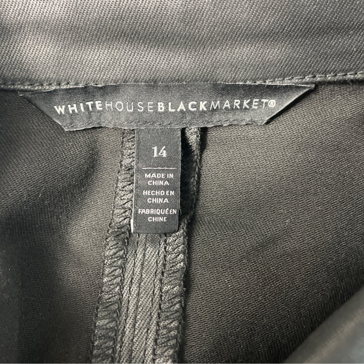White House Black Market Womens Black Faux Leather Jacket Sz 14