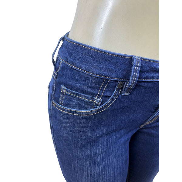 Jag Women's Dark Wash Cropped Bootcut Jeans Mid Rise Raw Size 6P