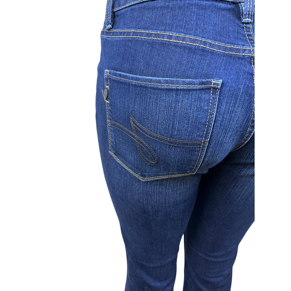 Jag Women's Dark Wash Cropped Bootcut Jeans Mid Rise Raw Size 6P