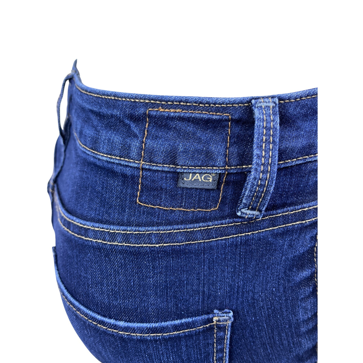 Jag Women's Dark Wash Cropped Bootcut Jeans Mid Rise Raw Size 6P