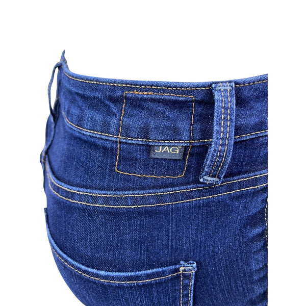 Jag Women's Dark Wash Cropped Bootcut Jeans Mid Rise Raw Size 6P