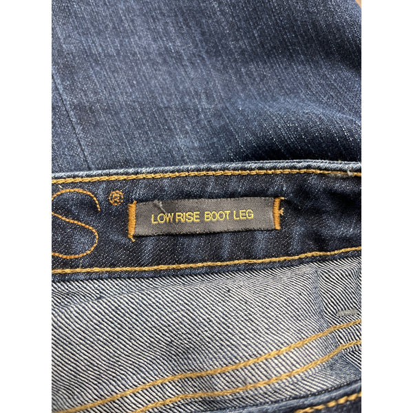 Jag Women's Dark Wash Cropped Bootcut Jeans Mid Rise Raw Size 6P