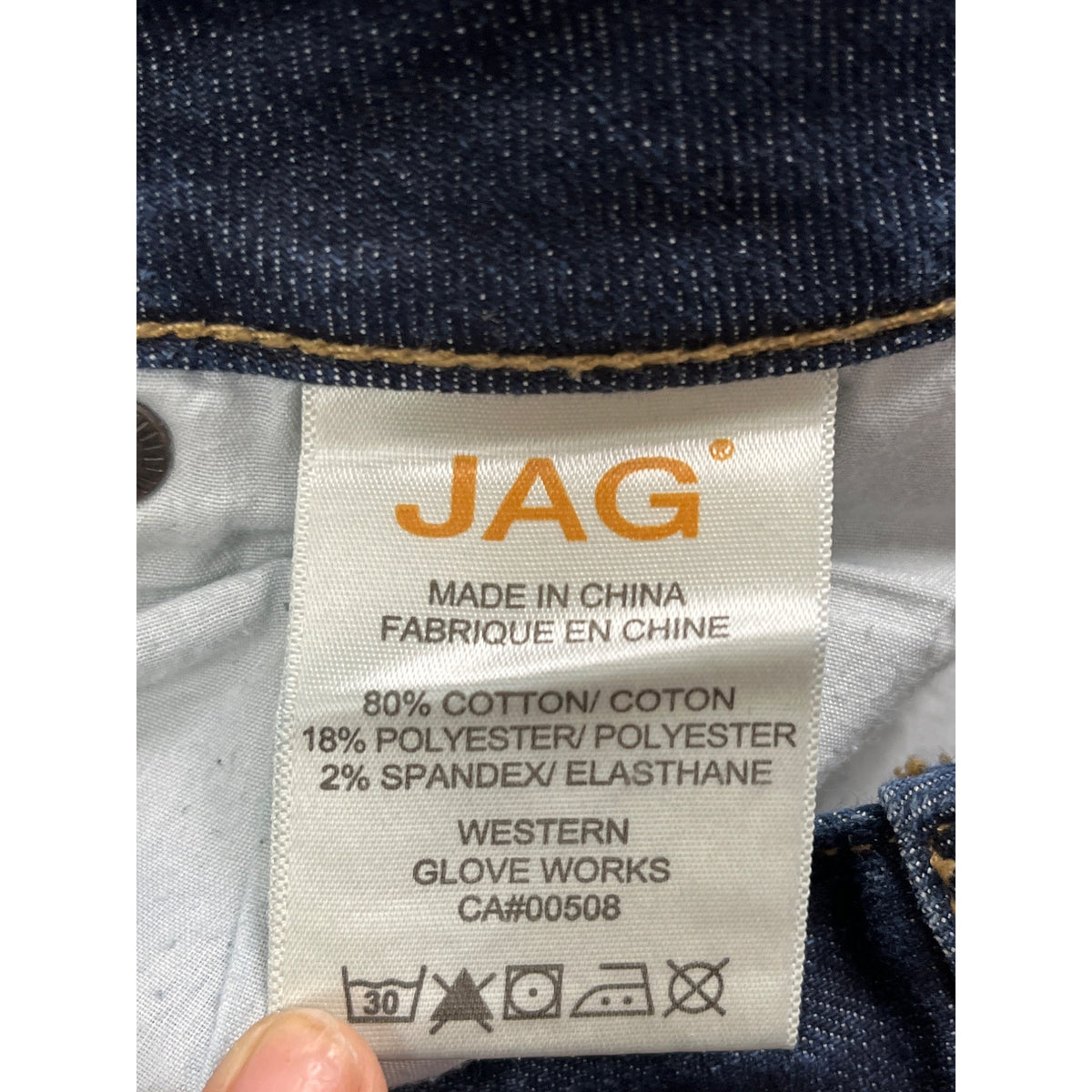 Jag Women's Dark Wash Cropped Bootcut Jeans Mid Rise Raw Size 6P