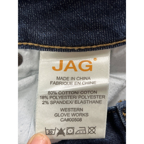 Jag Women's Dark Wash Cropped Bootcut Jeans Mid Rise Raw Size 6P