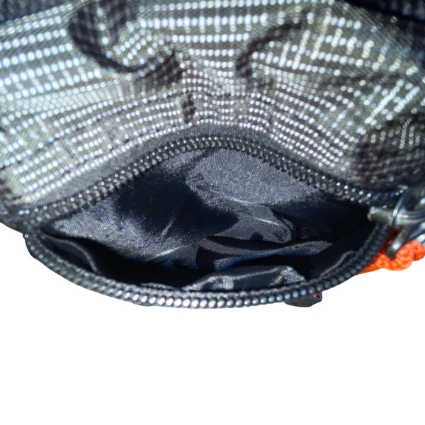 Kaweiknight Grey/Orange Nylon Adjustable Strap Multi-Zip Crossbody Backpack