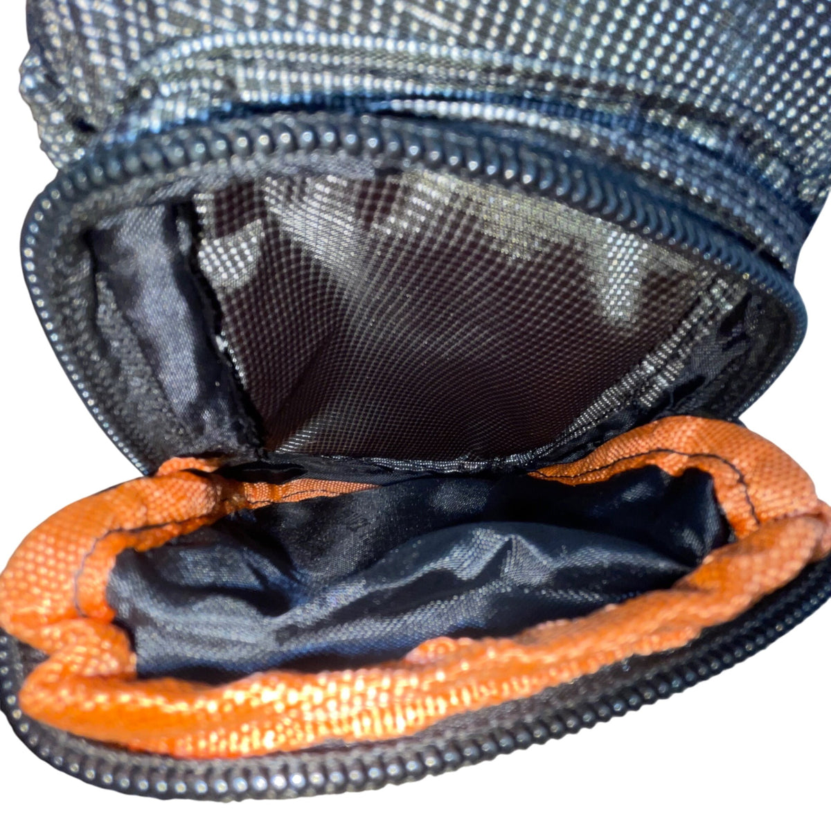 Kaweiknight Grey/Orange Nylon Adjustable Strap Multi-Zip Crossbody Backpack