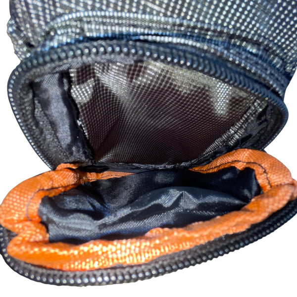 Kaweiknight Grey/Orange Nylon Adjustable Strap Multi-Zip Crossbody Backpack