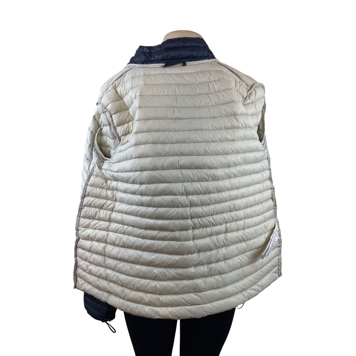 Zara Womens Hooded Puffer Jacket Navy Reversible Lightweight Full-Zip Sz L
