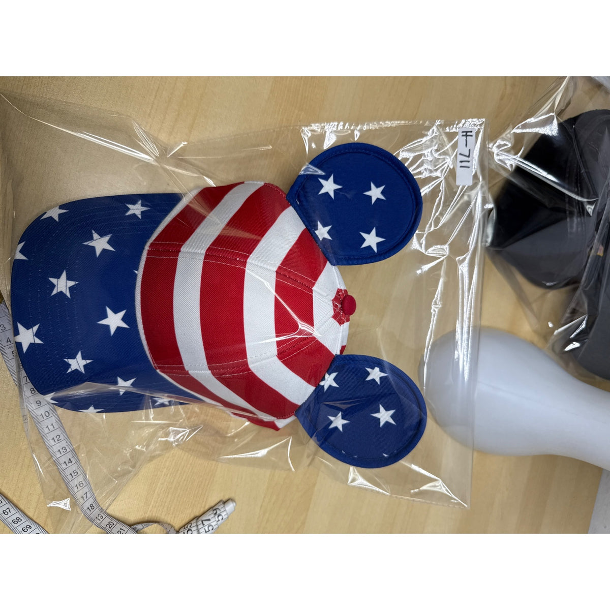 Disney Patriotic Red White Blue American Flag Mickey Mouse Ears Kids Hat Adjustable Fit