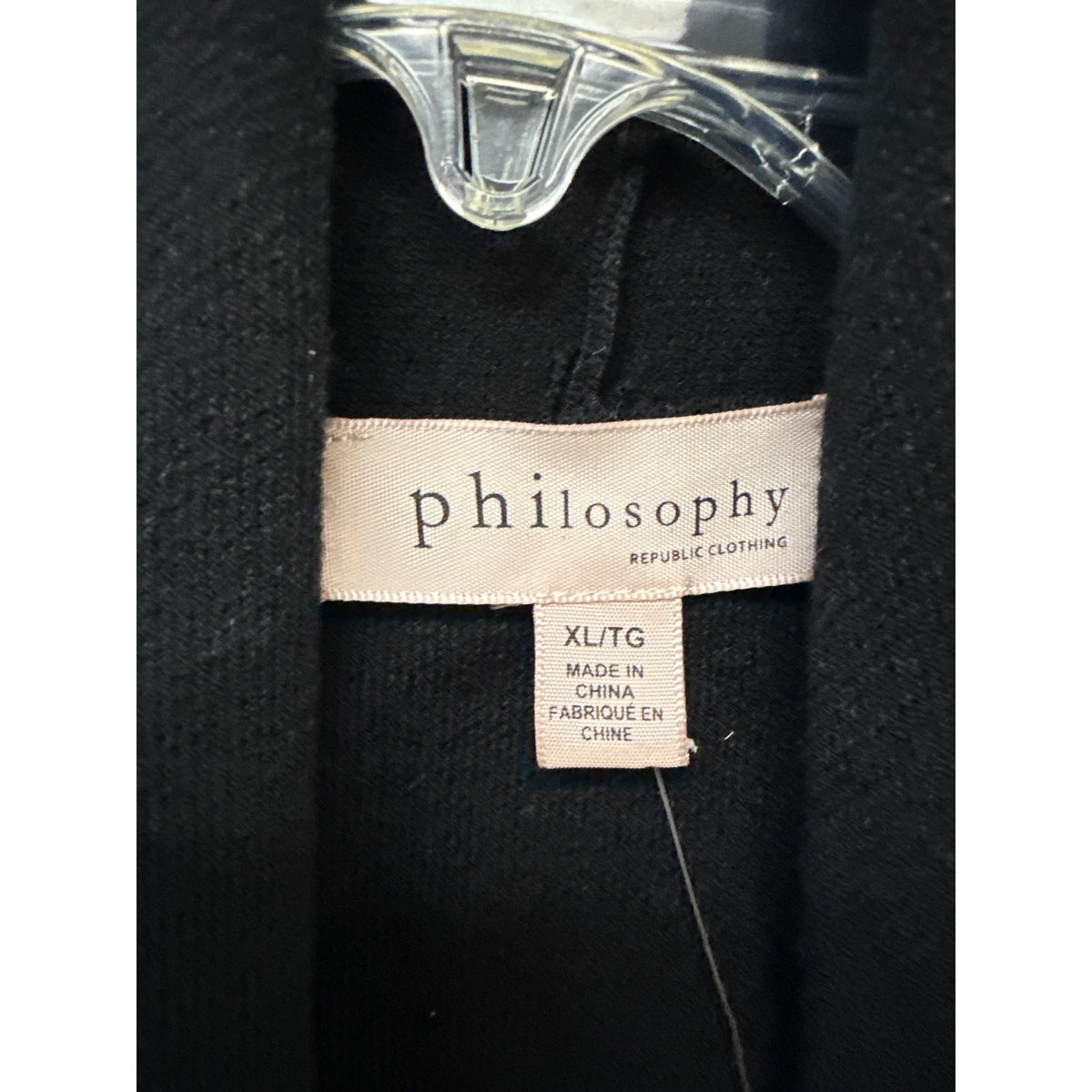 Philosophy Womens Black Viscose Blend Open Front Sleeveless Vest Top XL Lightweight