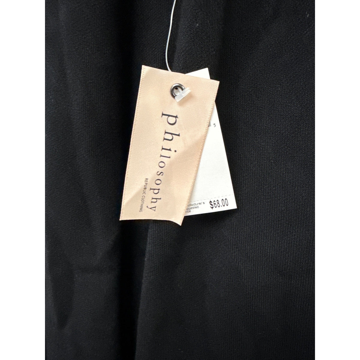 Philosophy Womens Black Viscose Blend Open Front Sleeveless Vest Top XL Lightweight