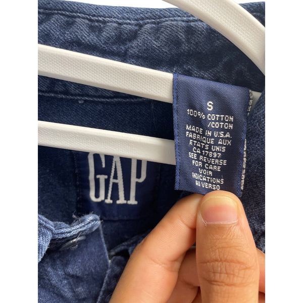 Gap Mens Denim Button-Up Shirt 100% Cotton Size S Made In USA Blue