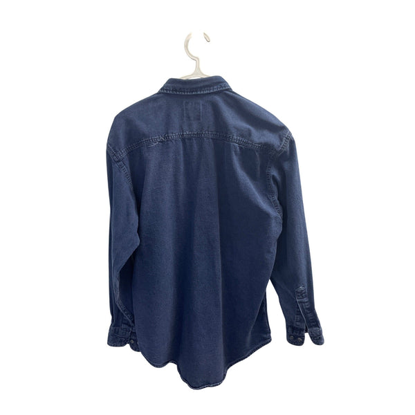 Gap Mens Denim Button-Up Shirt 100% Cotton Size S Made In USA Blue