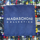Magaschoni Women's Black Wooven Multicolor Threads Button Up Sweater Sz 6
