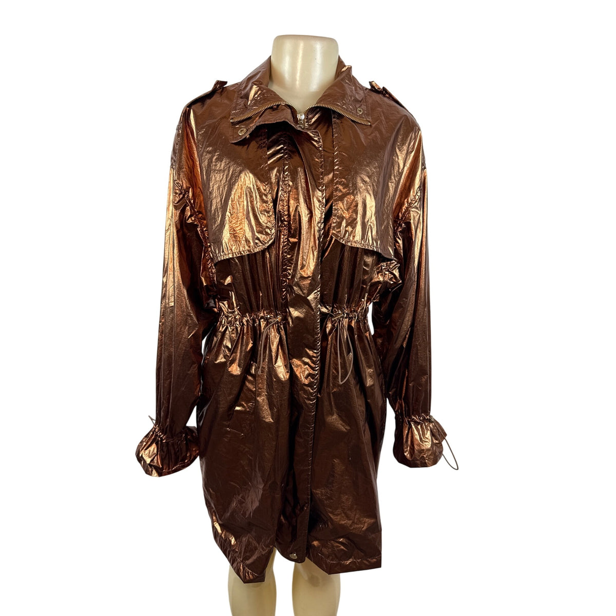 Lola Casademunt Women’s Copper Oversized Parka Jacket W/ Drawstring Waist Size S/M