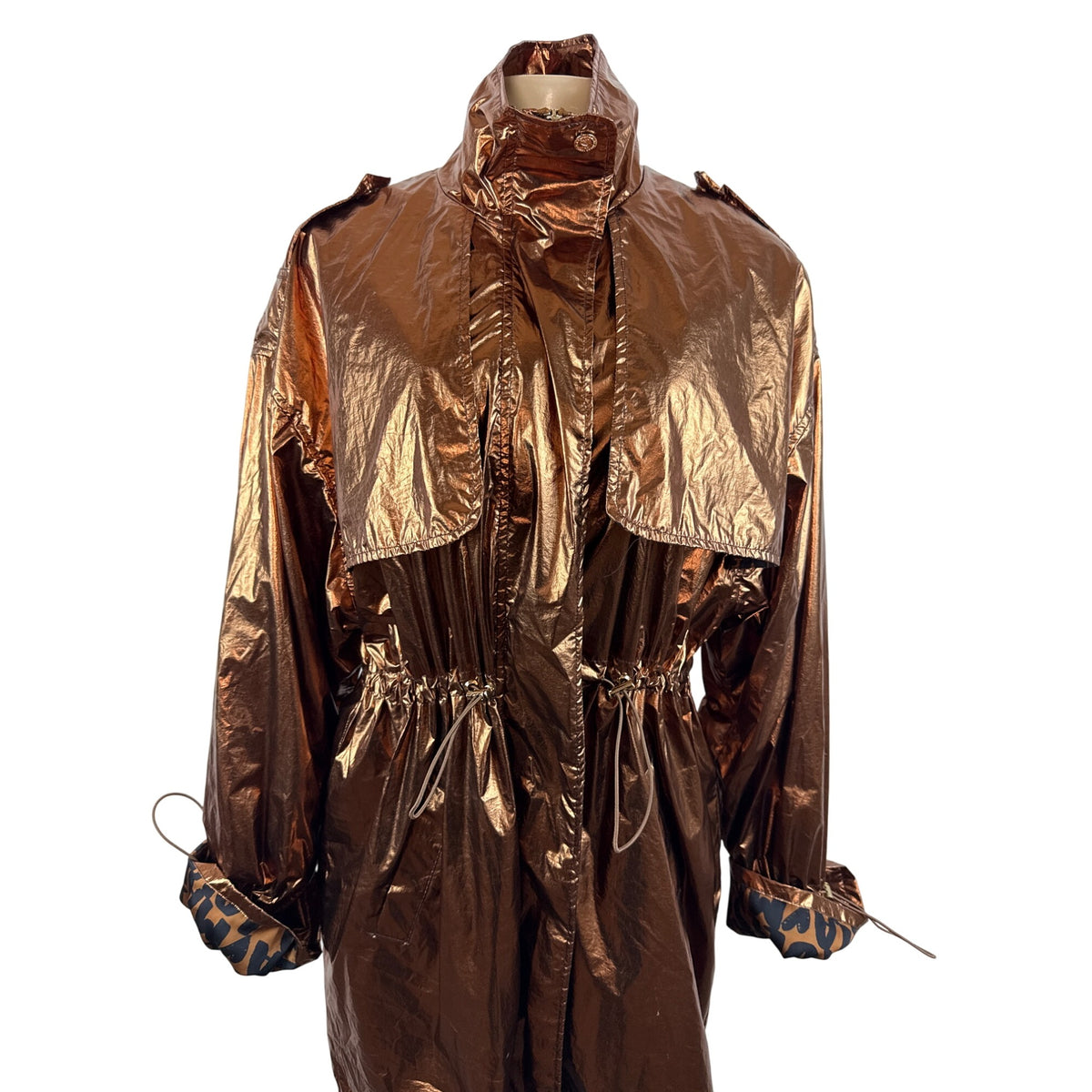 Lola Casademunt Women’s Copper Oversized Parka Jacket W/ Drawstring Waist Size S/M