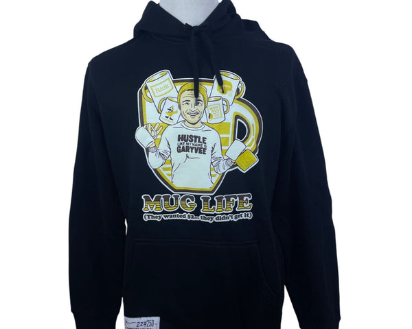 GaryVee Mens Black "Mug Life" Graphic Hoodie Limited Edition Sz XL