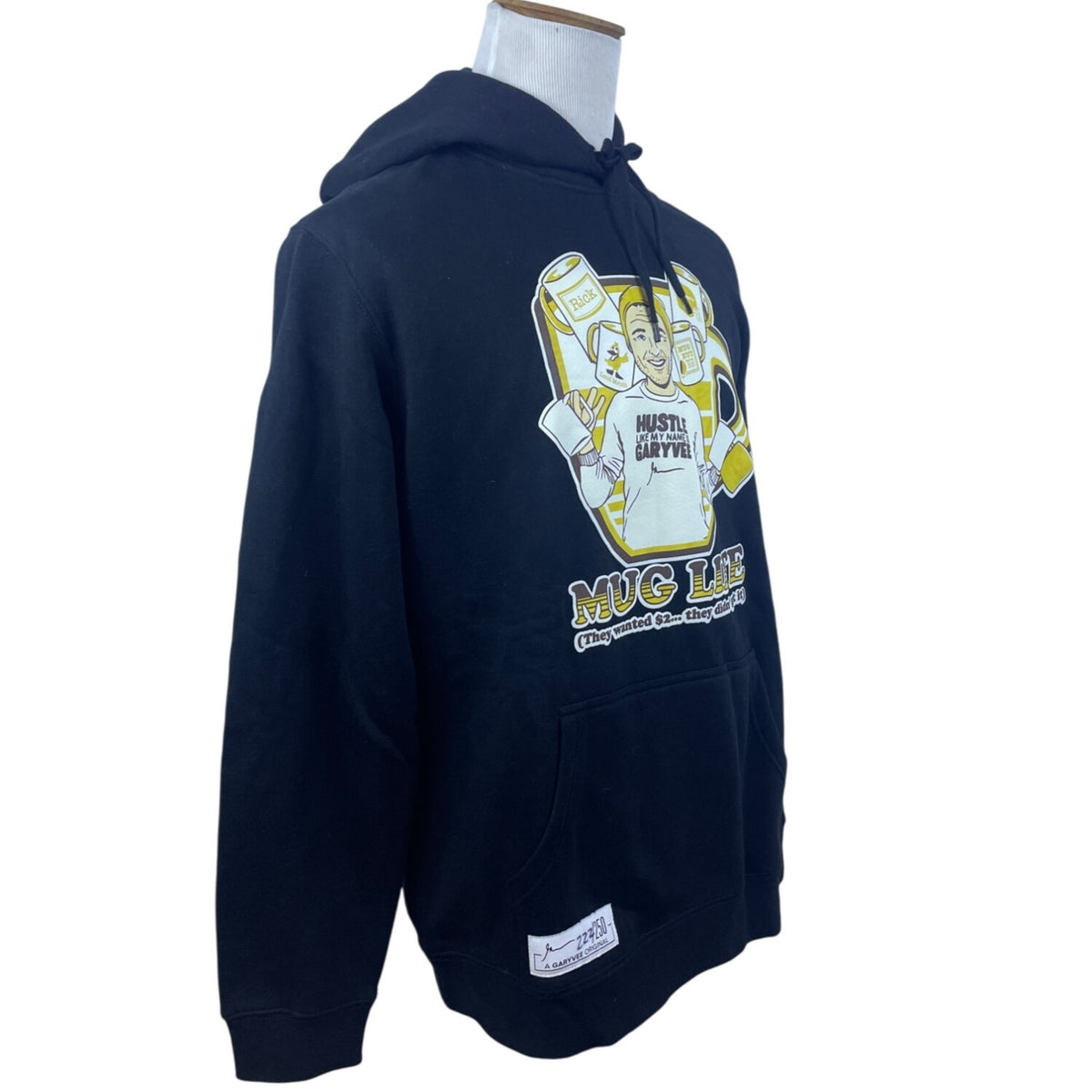 GaryVee Mens Black "Mug Life" Graphic Hoodie Limited Edition Sz XL