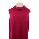 Valerie Stevens Womens Red Merino Wool Sleeveless Cowl Neck Sweater Size 2X New