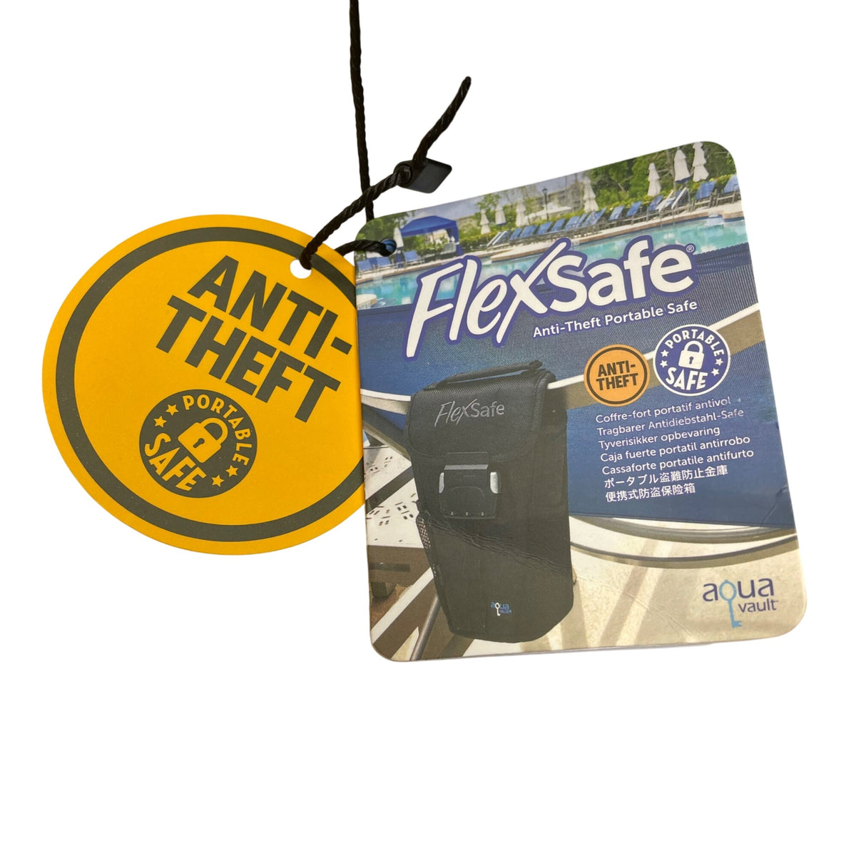 FlexSafe Anti-Theft Black Mesh Pockets Aqua Vault With Lock Zipper Travel Bag