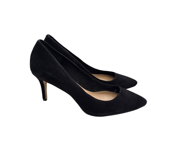 Gap Women Black Suede Pointed-Toe Classic Heels Size 8 Stylish Pumps Comfortable Fit