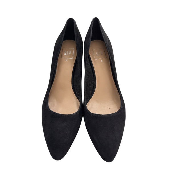 Gap Women Black Suede Pointed-Toe Classic Heels Size 8 Stylish Pumps Comfortable Fit
