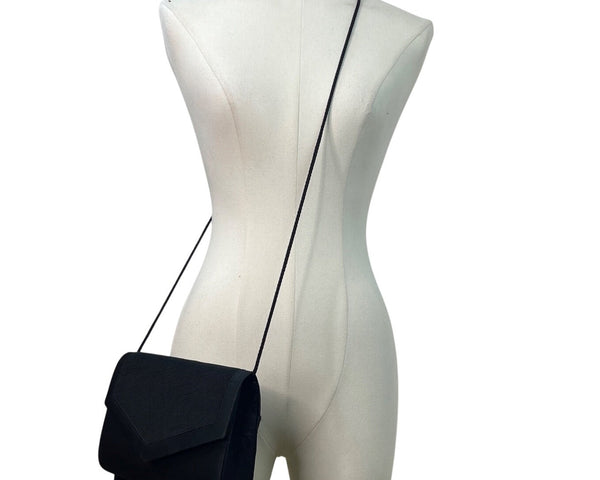 Valerie Stevens Black Evening Bag With Tassel Detail & Magnetic Snap Closure