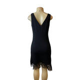 Teri Jon Black Sleeveless Lace Hem Sheath Knee Length Dress Size 4