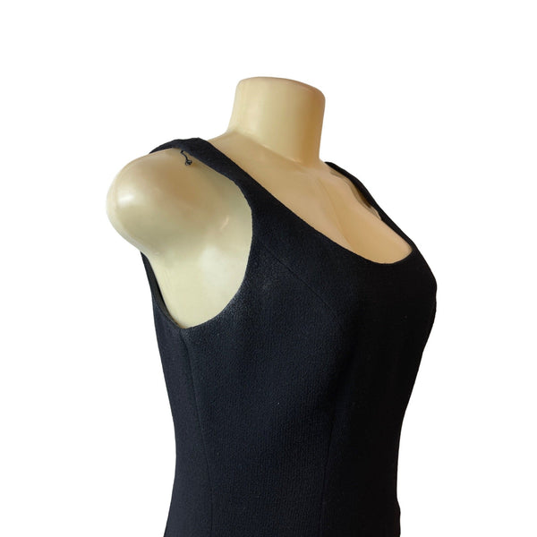 Teri Jon Black Sleeveless Lace Hem Sheath Knee Length Dress Size 4