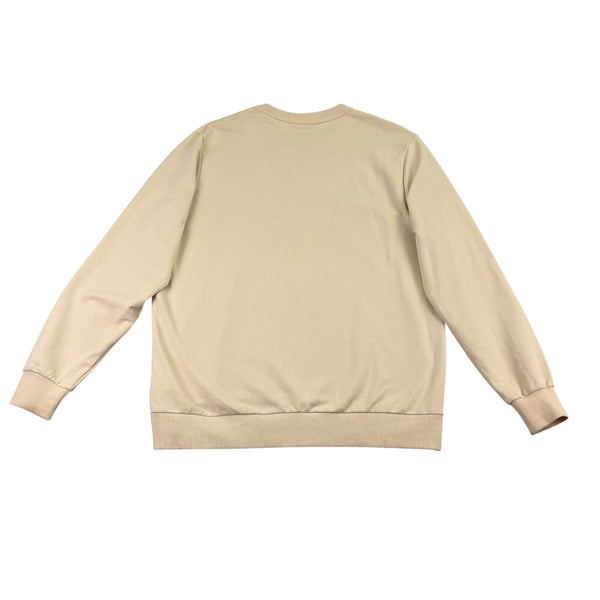 Puma Mens Beige Cotton Logo Crewneck Sweatshirt Casual Pullover Sz XXL