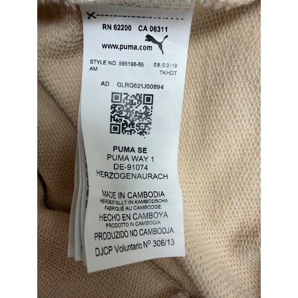 Puma Mens Beige Cotton Logo Crewneck Sweatshirt Casual Pullover Sz XXL