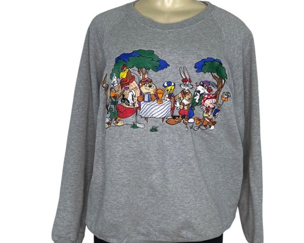 Vintage-Style Acme Clothing Co. Gray Sweatshirt W/ Cartoon Print Unisex Size L
