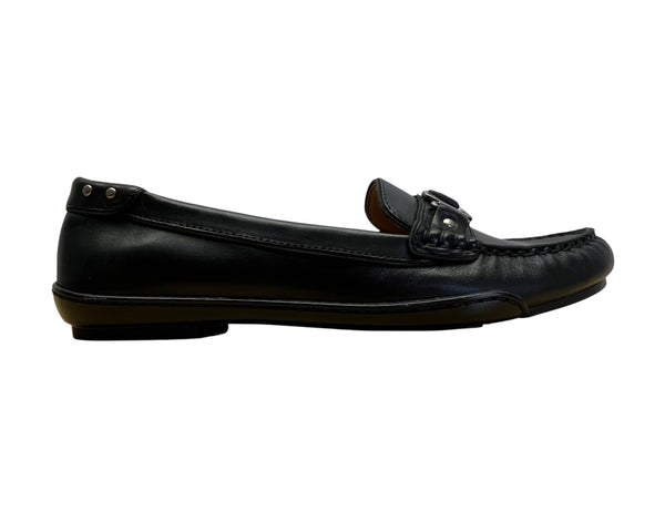 Ellen Tracy Women’s Black Leather Simon Loafers Size 8M - New