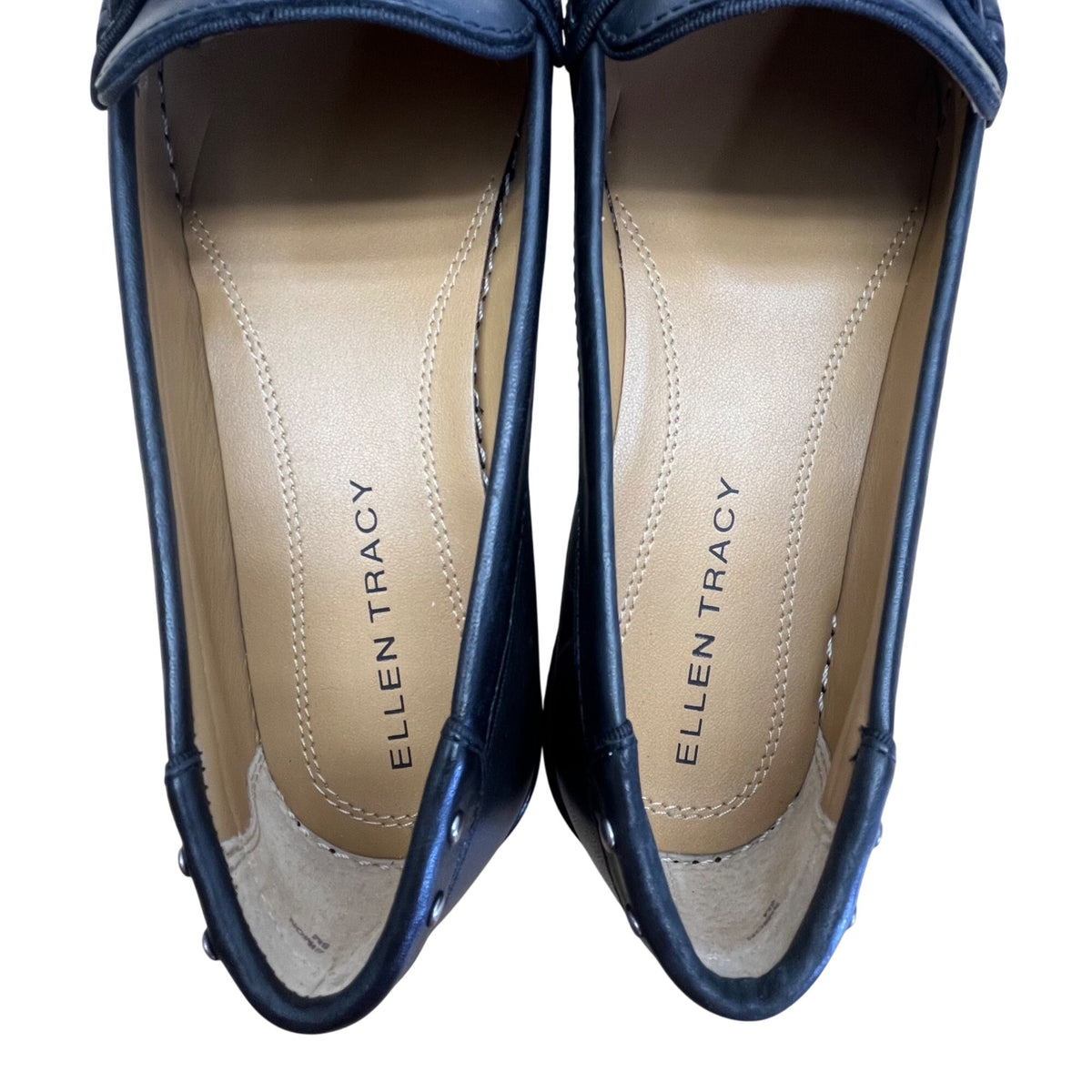 Ellen Tracy Women’s Black Leather Simon Loafers Size 8M - New