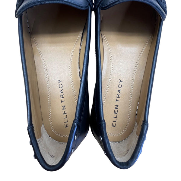Ellen Tracy Women’s Black Leather Simon Loafers Size 8M - New
