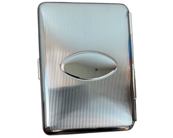 Stephanie Silver Tone With Elastic Straps Women Cigarette Case Sz S