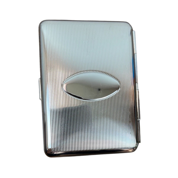Stephanie Silver Tone With Elastic Straps Women Cigarette Case Sz S