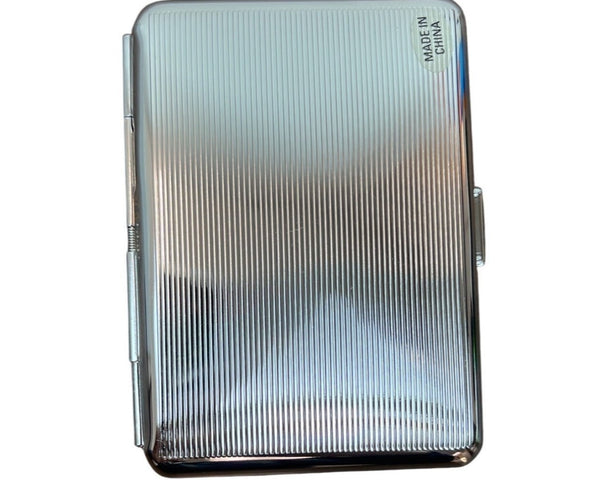 Stephanie Silver Tone With Elastic Straps Women Cigarette Case Sz S